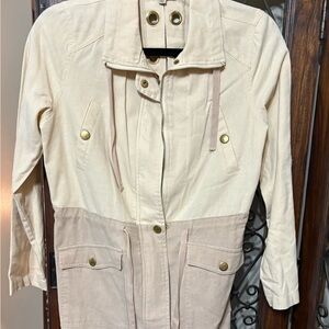 Carolyn Pollack Cream and Tan Utility Jacket